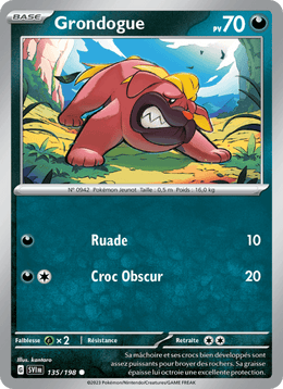 Grondogue 135/258 Pokémon Écarlate et Violet (EV01)