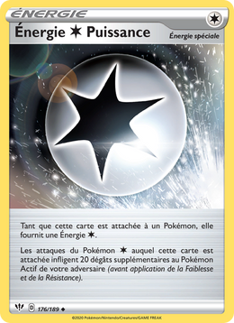 Énergie Colorless Puissance 176/201 Pokémon Ténèbres Embrasées