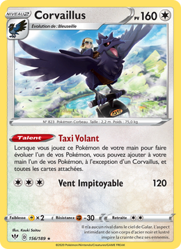 Corvaillus 156/201 Pokémon Ténèbres Embrasées