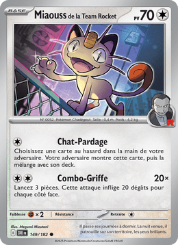 Miaouss de la Team Rocket 149/244 Pokémon Rivalités Destinées (EV10)