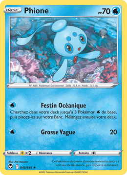 Phione 045/215 Pokémon Tempête Argentée (SIT)