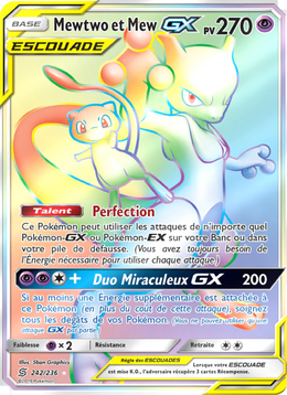 Mewtwo et Mew GX 242/258 — Pokémon Harmonie des Esprits (UNM)