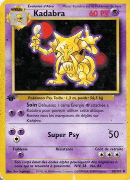 Kadabra 32/102 Pokémon Set de Base (BS)