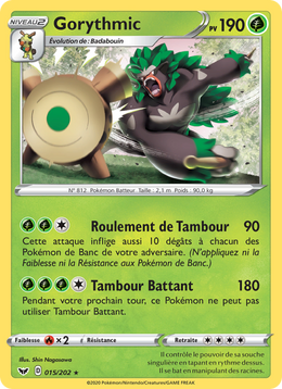 Gorythmic 15/216 Pokémon Épée et Bouclier