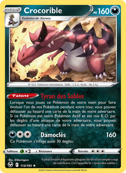 Crocorible 113/245 — Pokémon Tempête Argentée (SIT)