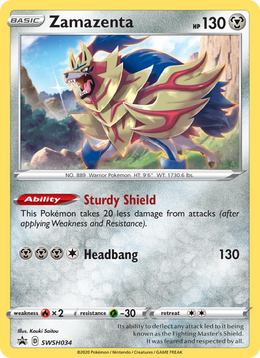 Zamazenta SWSH034/PROMO — Pokémon Promo Épée et Bouclier (SWSHP)
