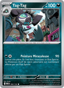 Tag-Tag 092/188 Pokémon Méga-Évolution (ME01)