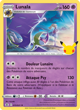Lunala 15/50 Pokémon Célébrations