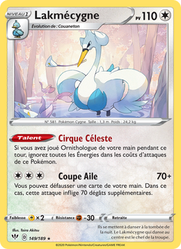 Lakmécygne 149/201 Pokémon Ténèbres Embrasées