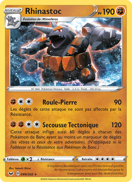 Rhinastoc 99/216 Pokémon Épée et Bouclier