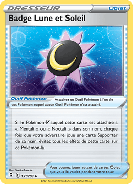 Badge Lune et Soleil 151/237 Pokémon Évolution Céleste (EVS)
