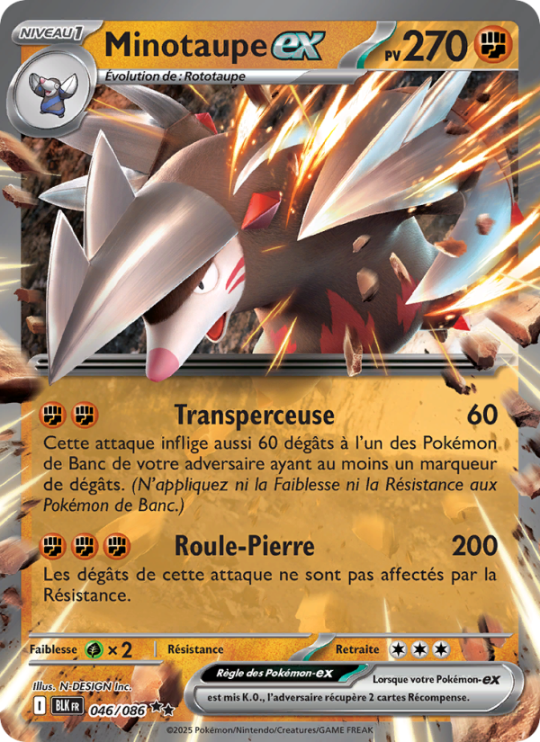 Minotaupe-ex 046/86 — Pokémon Foudre Noire (BLK)