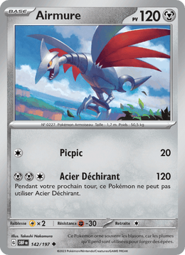 Airmure 142/230 Pokémon Flammes Obsidiennes (EV03)