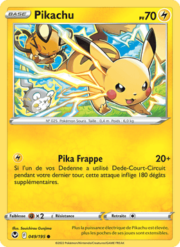Pikachu 049/215 Pokémon Tempête Argentée (SIT)