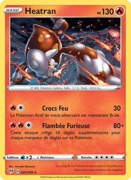 Heatran 25/201 Pokémon Ténèbres Embrasées