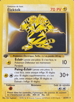 Élektek 20/102 Pokémon Set de Base (BS)
