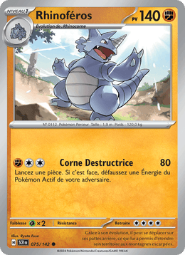 Rhinoféros 075/175 Pokémon Couronne Stellaire (EV07)