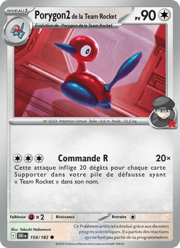 Porygon2 de la Team Rocket 154/244 Pokémon Rivalités Destinées (EV10)