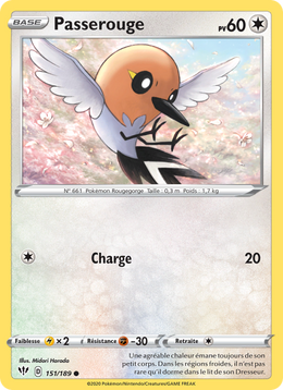Passerouge 151/201 Pokémon Ténèbres Embrasées