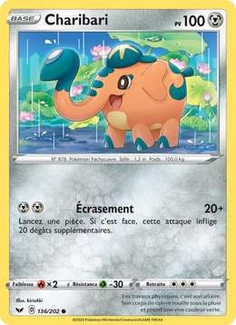 Charibari 136/216 Pokémon Épée et Bouclier