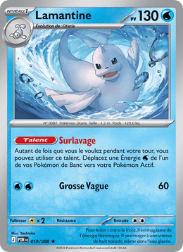 Lamantine 019/124 Pokémon Équilibre Parfait (ME03)
