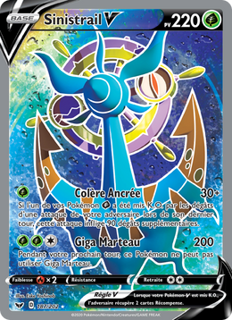 Sinistrail V 187/216 Pokémon Épée et Bouclier