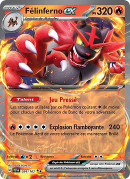 Félinferno-ex - Incineroar ex - Forces Temporelles 034