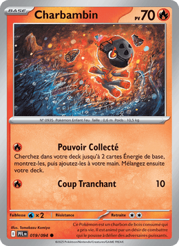 Charbambin 019/130 Pokémon Flammes Fantasmagoriques (ME02)
