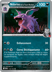 Nidorino de la Team Rocket 118/244 Pokémon Rivalités Destinées (EV10)