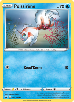 Poissirène 45/216 Pokémon Épée et Bouclier