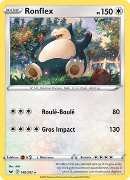 Ronflex 140/216 Pokémon Épée et Bouclier