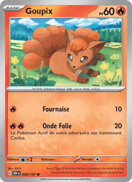 Goupix 028/230 Pokémon Flammes Obsidiennes (EV03)