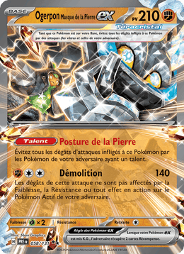 Ogerpon Masque de la Pierre-ex 058/180 Pokémon Évolutions Prismatiques (EV8.5)