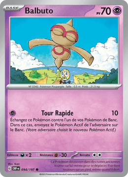 Balbuto 094/230 Pokémon Flammes Obsidiennes (EV03)