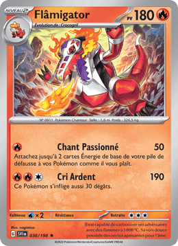 Flâmigator 038/258 Pokémon Écarlate et Violet (EV01)