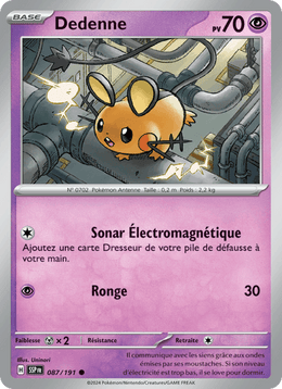Dedenne 087/252 Pokémon Étincelles Déferlantes (EV08)
