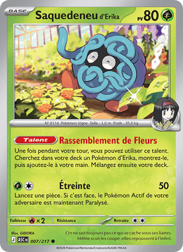 Saquedeneu d'Erika 007/295 Pokémon Héros Transcendants (ME2.5)