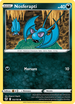 Nosferapti 103/215 Pokémon Tempête Argentée (SIT)
