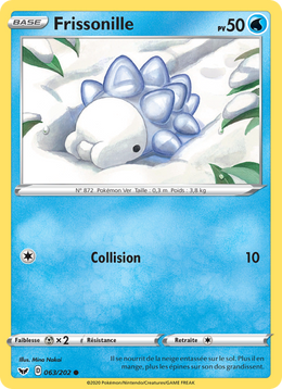 Frissonille 63/216 Pokémon Épée et Bouclier