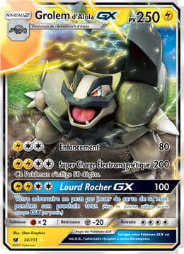 Grolem d’Alola GX 34/125 — Pokémon Invasion Carmin (CIN)