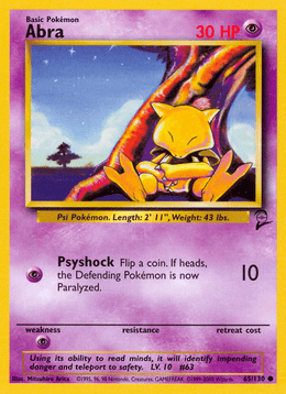 Abra 65/130 Pokémon Base Set 2 (B2)