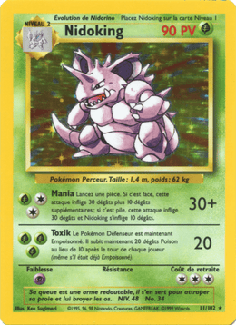 Nidoking 11/102 Pokémon Set de Base (BS)